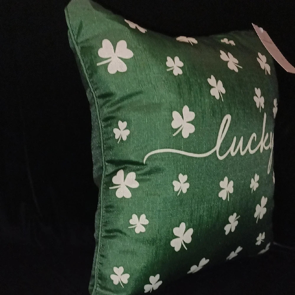 Lucky Green Shamrock Holiday Pillow - St. Patrick's Day Accent